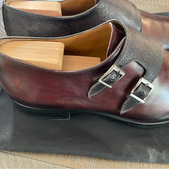 Amazing double Monk Magnanni dress shoes. Color is beautiful! - Picture 8 of 14